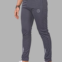 Moda Rapido Men Grey Plain Lycra for Casual & Gym Wear Cotton Drawstring Trackpant-picture-20