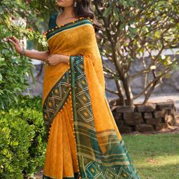 Mitera Pure Cotton Block Print Saree-picture-39