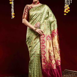 Mitera Ethnic Motifs Zari Designer Kanjeevaram Saree-picture-38