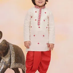 KID1 Boys Embroidered Regular Pure Cotton Kurta with Dhoti Pants-image-76