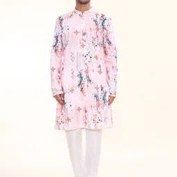 Arihant Rai Sinha Men Printed Regular Pure Cotton Kurta with Churidar-image-81