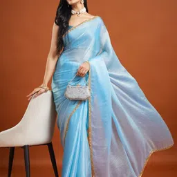 LOROFY Beads and Stones Satin Mysore Silk Saree-picture-43