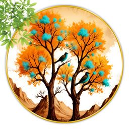 SAF White & Orange 1 Piece Wood Floral and Botanical Wall Paintings-46
