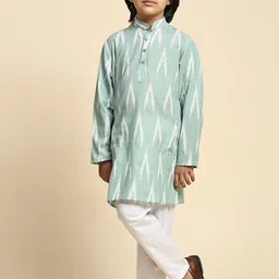 SKAVIJ Men Printed Regular Pure Cotton Kurta with Pyjamas image 2