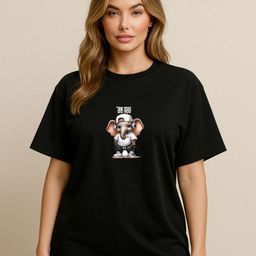Anikmart Women Dri-FIT Graphic Printed Round Neck Cotton Oversized T-shirt-picture-40