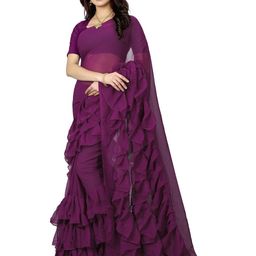 AMK FASHION Gotta Patti Poly Georgette Saree-picture-23