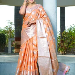 Areca Designer Ethnic Motifs Zari Linen Blend Banarasi Saree-49