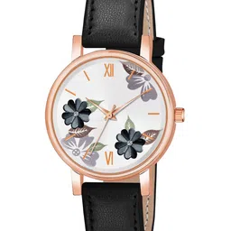 THE SHOPOHOLIC Women Printed Dial & Leather Straps Analogue Watch K-BLACK-image-49