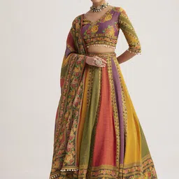 Fusionic Printed Sequinned Ready to Wear Lehenga & Blouse With Dupatta-image-1