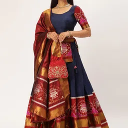 DIVASTRI Semi-Stitched Lehenga & Unstitched Blouse With Dupatta-picture-16