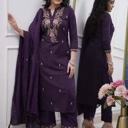 NIZA FASHION Women Floral Embroidered Kurta with Trousers & Dupatta-53