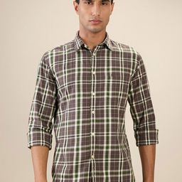 Parx Tartan Checks Checked Spread Collar Pure Cotton Slim Fit Shirt-picture-47