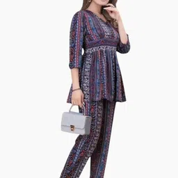 KANUDA Women Black Poly Crepe Kurta Sets-picture-5
