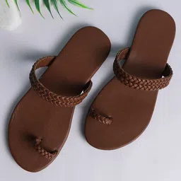 Saagah Women Braided One Toe Flats-image-52