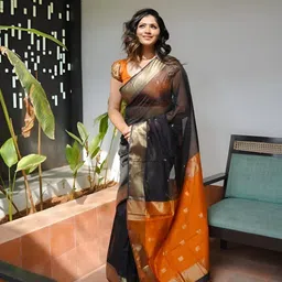 VASTRAHUT Ethnic Motifs Woven Design Zari Banarasi Saree-picture-49