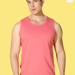 WOOSTRO Pack Of 2 Printed Combed Cotton Gym Vests VWS26(RUN WHITE)(PLAIN PEACH)-image-16
