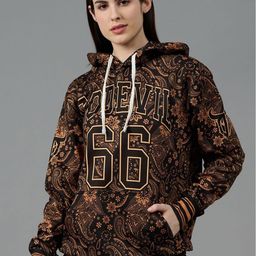 GO DEVIL Women Alphanumeric Printed Hooded Sweatshirt-68