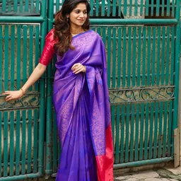 AMRUTKALA SAREES Woven Design Zari Silk Blend Saree-image-70