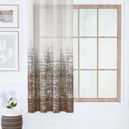 Story@home Aurum Brown & White Abstract Sheer Window Curtain-picture-53
