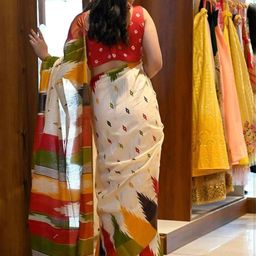 DIVASTRI Geometric Printed Bagru Saree image 2