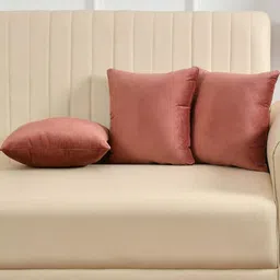 Shadowkart Red 3 Pieces Velvet Square Cushion Covers-10