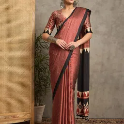 Anouk StripedBlock Print Saree-35