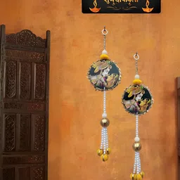 Sellplus 2-Pcs Yellow & Green Tasseled Wall HangingDecor-5