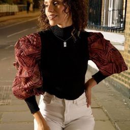 STYLECAST X KASSUALLY Women Geometric Print Puff Sleeve Cotton Top-picture-48
