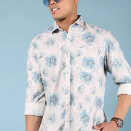 V-Mart Floral Printed Spread Collar Cotton Casual Shirt-image-74