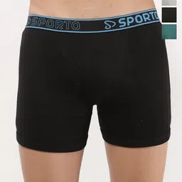 Sporto by Macho Men Pack Of 4 Anti-Rash Short Trunks Sprto_M1030-B1-G1-Olv1-Prt1-L-picture-12