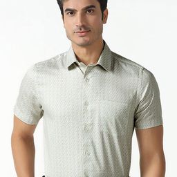 Blackberrys India Slim Fit Abstract Printed Spread Collar Cotton Formal Shirt-image-62