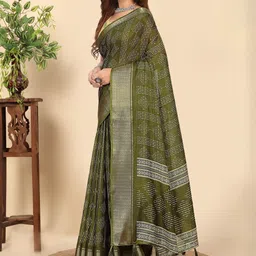 J 6 DESIGNER Woven Design Block Print Saree-picture-8