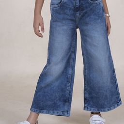 KiddoPanti Girls Flared Heavy Fade Stretchable Jeans-image-24