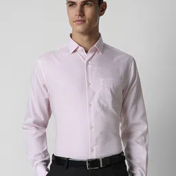 Peter England Elite Men Spread Collar Textured Cotton Formal Shirt-picture-37
