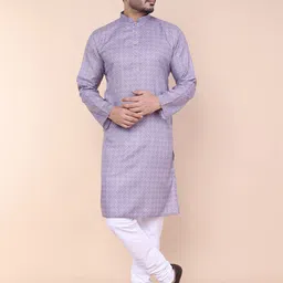 W & G Men Printed Regular Kurta with Churidar-image-76
