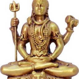 Aura Gold-Toned Lord Shiv Religious Idol Showpiece-image-24