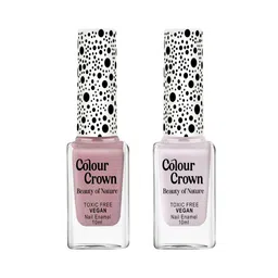 CROWN Set Of 2 Longwear Glossy Finish Nail Enamel - 10 ml Each - Soft Amour-11