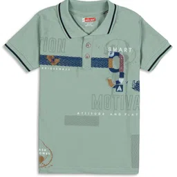 JACKBOY Kids Printed Polo Collar Applique T-shirt-image-57