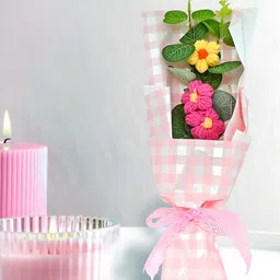 Cortina Pink And Green Artificial Flower-22
