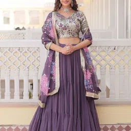 Fashion Basket Sequinned Unstitched Lehenga & Ready to Wear Blouse With Dupatta-picture-38