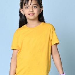 NUSYL Girls Solid Round Neck Cotton T-shirt-picture-18