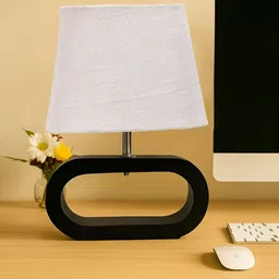 Devansh White Wood Traditional Frusturical Shaped Table Lamp-4