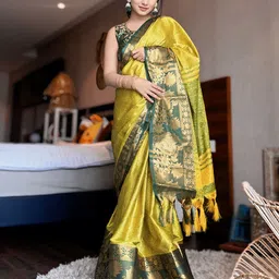 WINKLECART Woven Design Zari Saree-image-48