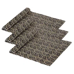 Kuber Industries Black & Yellow 3 Pieces Printed Water Resistant Shelf Liner Organisers-22