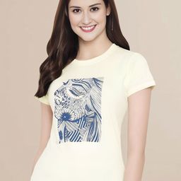 Mast & Harbour Women Typography 3 Printed Applique T-shirt-image-63
