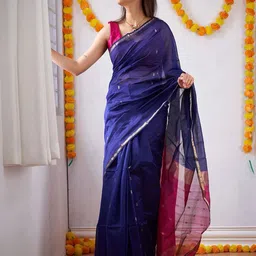 bigben textile Woven Design Zari Silk Blend Banarasi Saree-picture-31