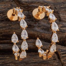 Kushal's Fashion Jewellery Classic Half Hoop Earrings-13