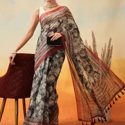 Silk Land Floral Ready to Wear Chanderi Saree-picture-44