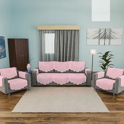 Kuber Industries Pink Cotton Sofa Cover With Arms-image-96