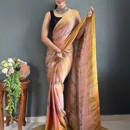 DIVASTRI Tie and Dye Pure Chiffon Ready to Wear Saree-image-27